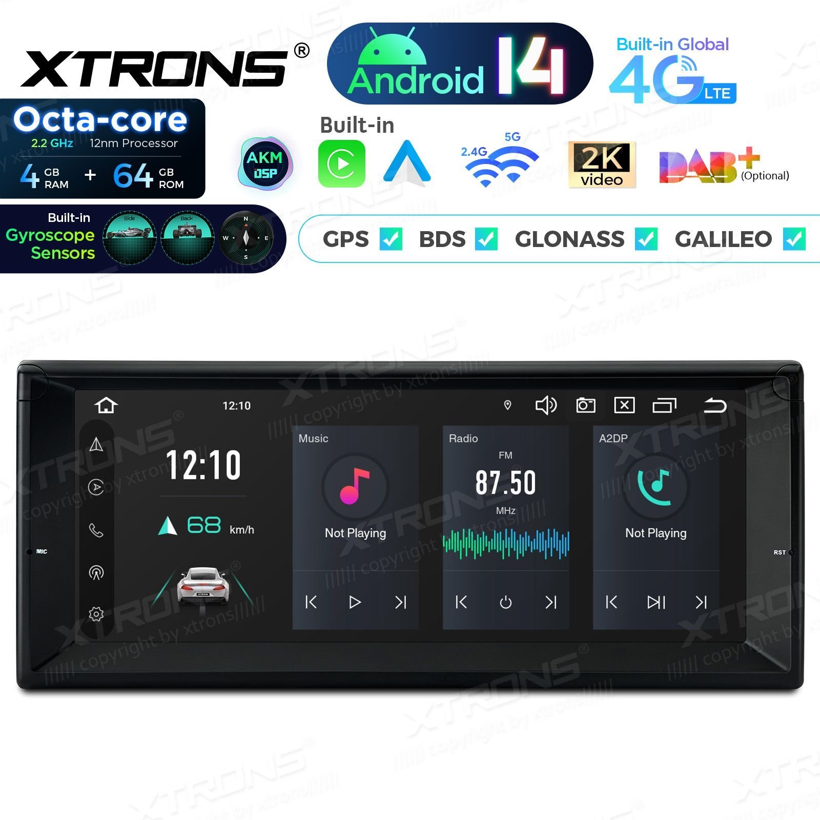 Xtrons PX1439BLHGS
